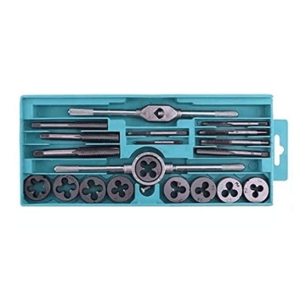 Krost 20 Pcs M3-M12 Screw Nut Thread Taps Dies With Wrench Handle Hand Tool Kit