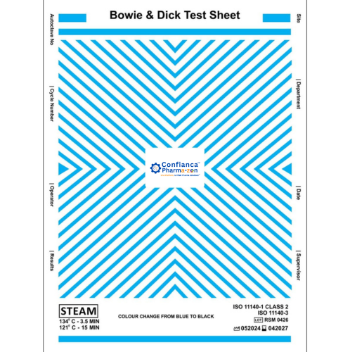 Bowie-Dick Test Sheet A4 Size