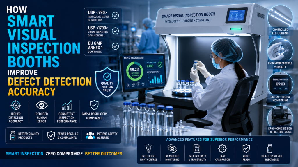 How Smart Visual Inspection Booths Improve Defect Detection Accuracy in Pharmaceutical Manufacturing