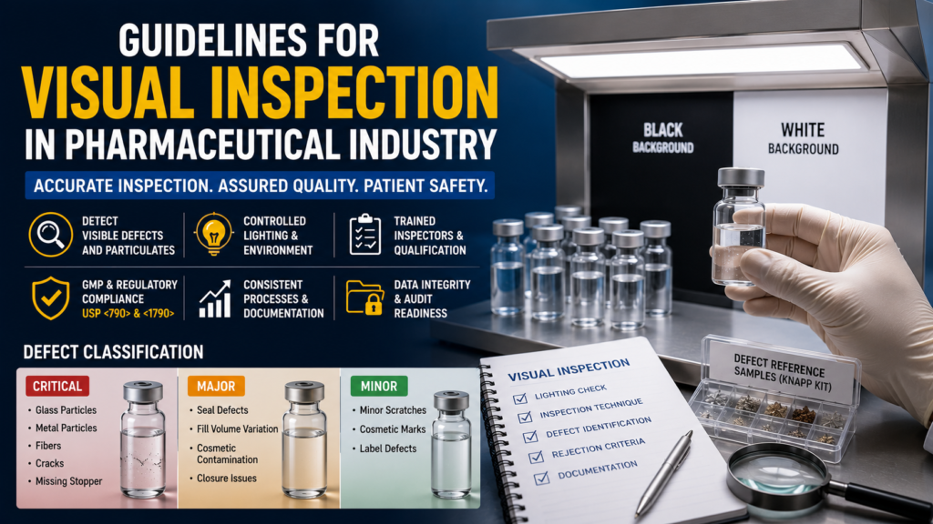 Guidelines for Visual Inspection in Pharmaceutical Industry: Best Practices for GMP Compliance and Product Quality
