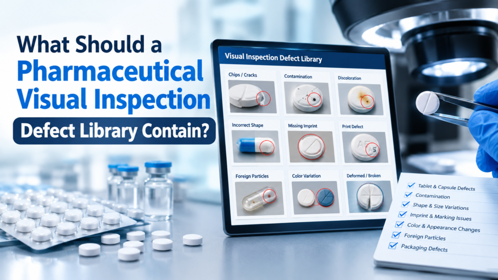 Visual inspection defect library with pharmaceutical Knapp Kit samples for Indian pharma manufacturing