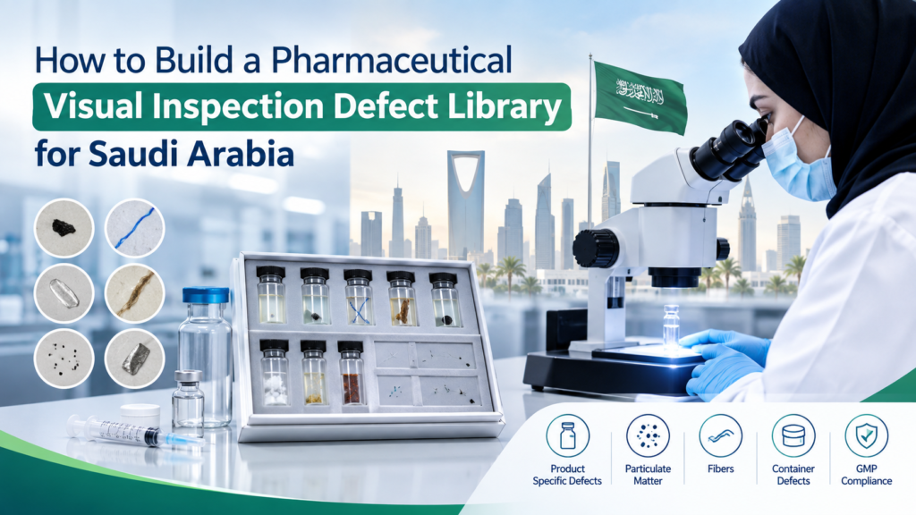 Visual inspection defect library Saudi Arabia with Knapp Kits containing pharmaceutical vial, particle, fiber, and container defects