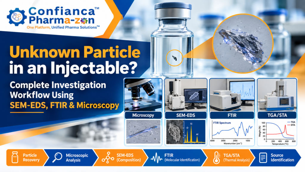 Unknown Particle in an Injectable? Complete Investigation Workflow Using SEM-EDS, FTIR & Microscopy